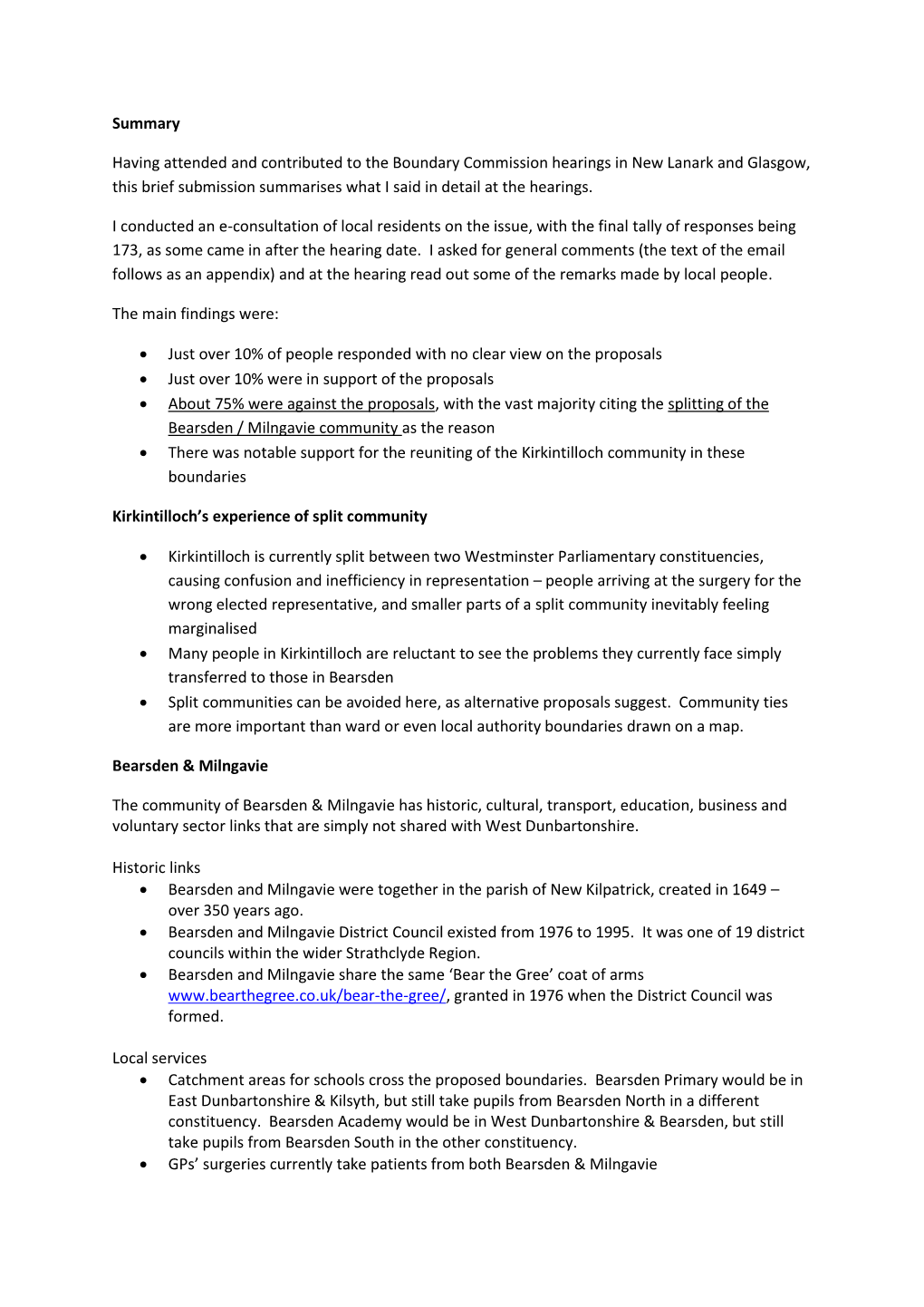 Summary Having Attended and Contributed to the Boundary