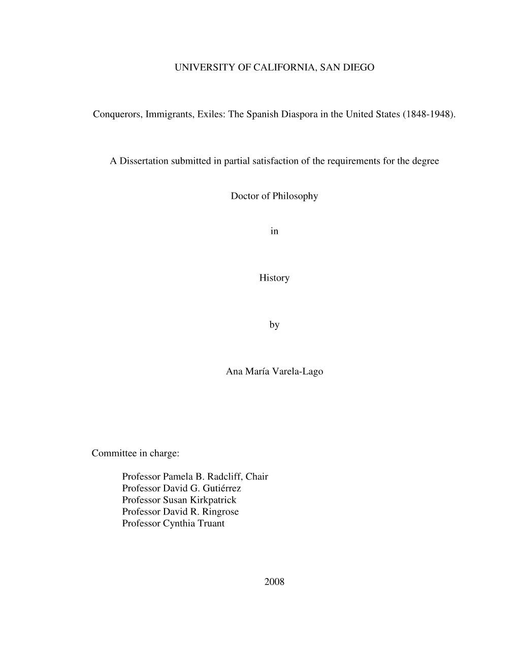 The Spanish Diaspora in the United States (1848-1948)