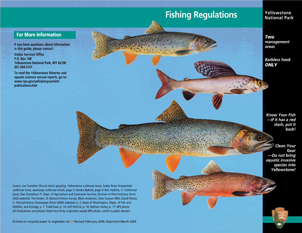 Fishing Regulations National Park