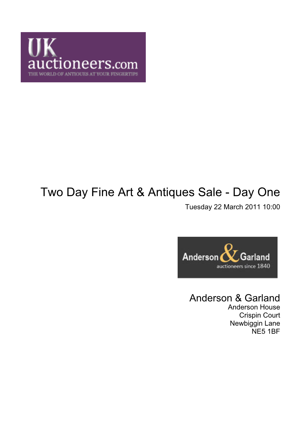 Two Day Fine Art & Antiques Sale