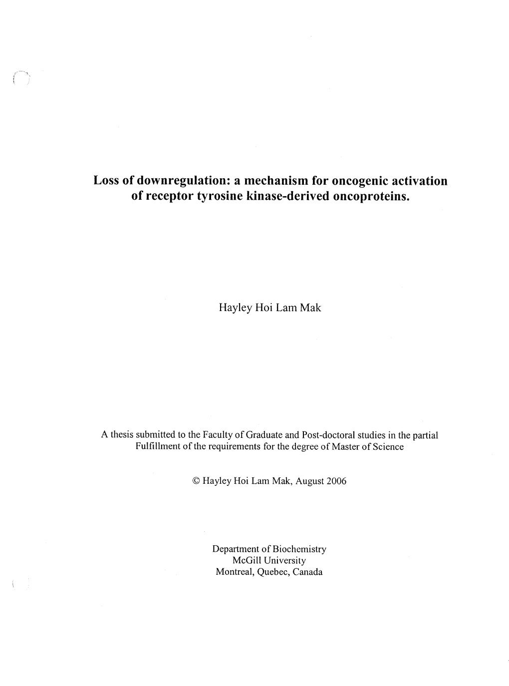 A Mechanism for Oncogenic Activation of Receptor Tyrosine Kinase-Derived Oncoproteins