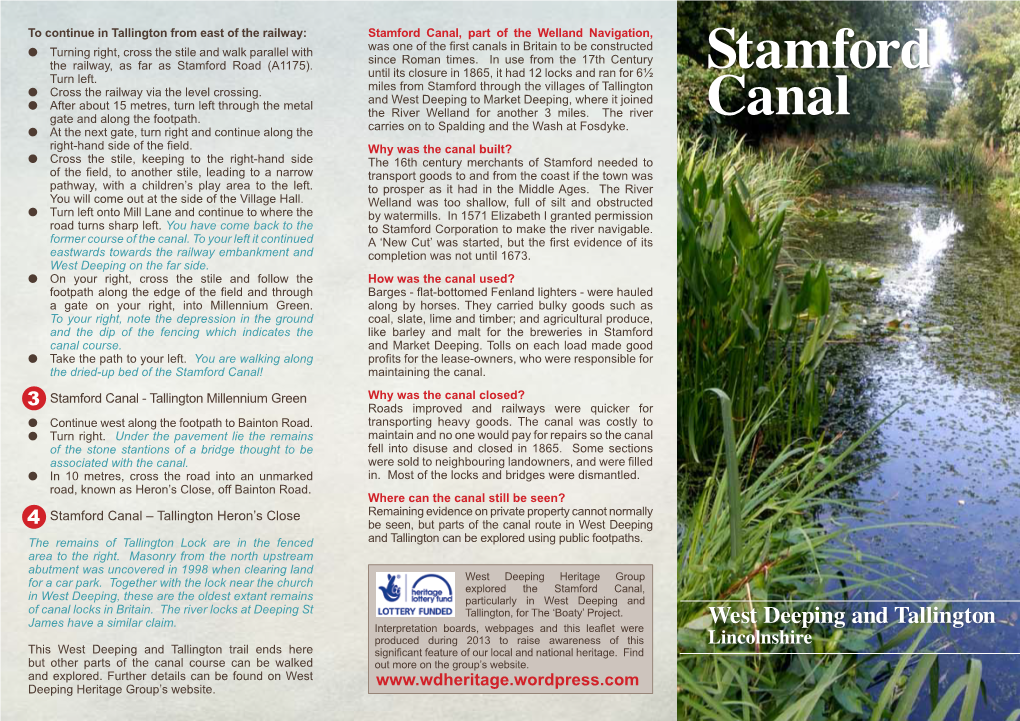 Stamford Canal Leaflet