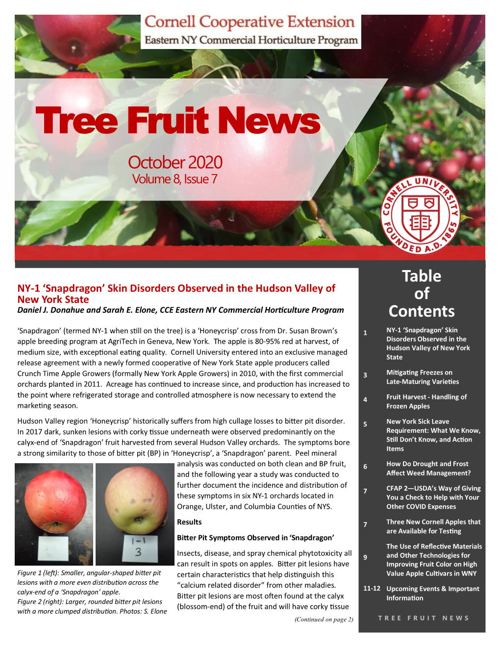 Tree Fruit News October 2020 Volume 8, Issue 7