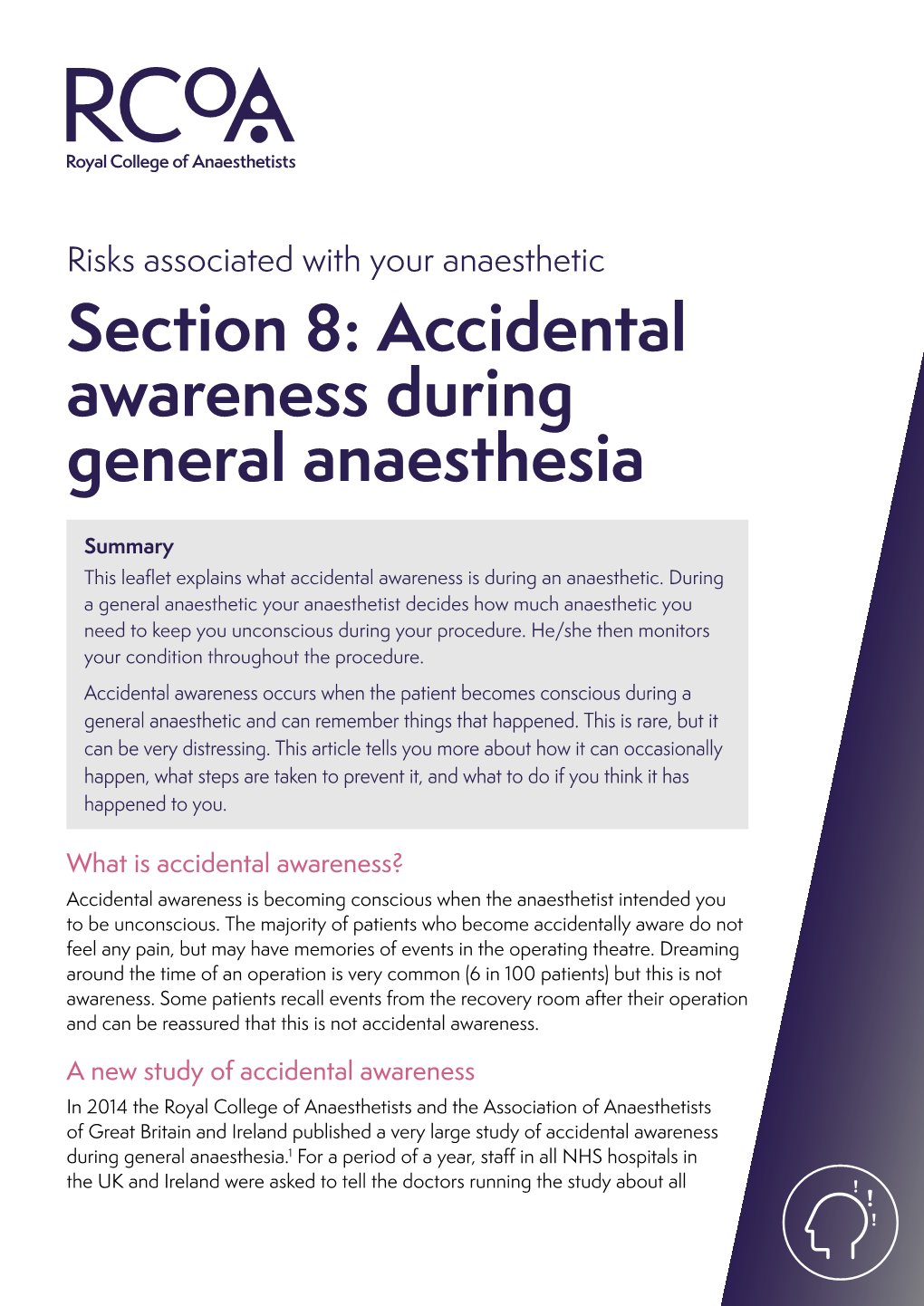 Accidental Awareness During General Anaesthesia