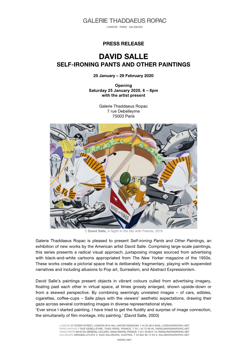 David Salle Self-Ironing Pants and Other Paintings