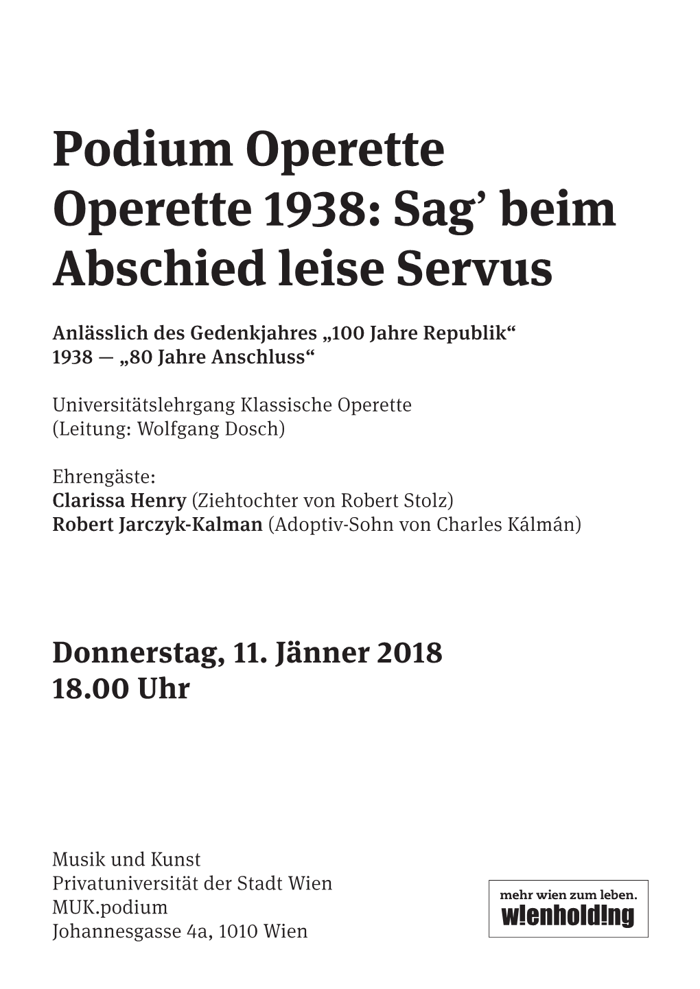 Sag' Beim Abschied Leise Servus