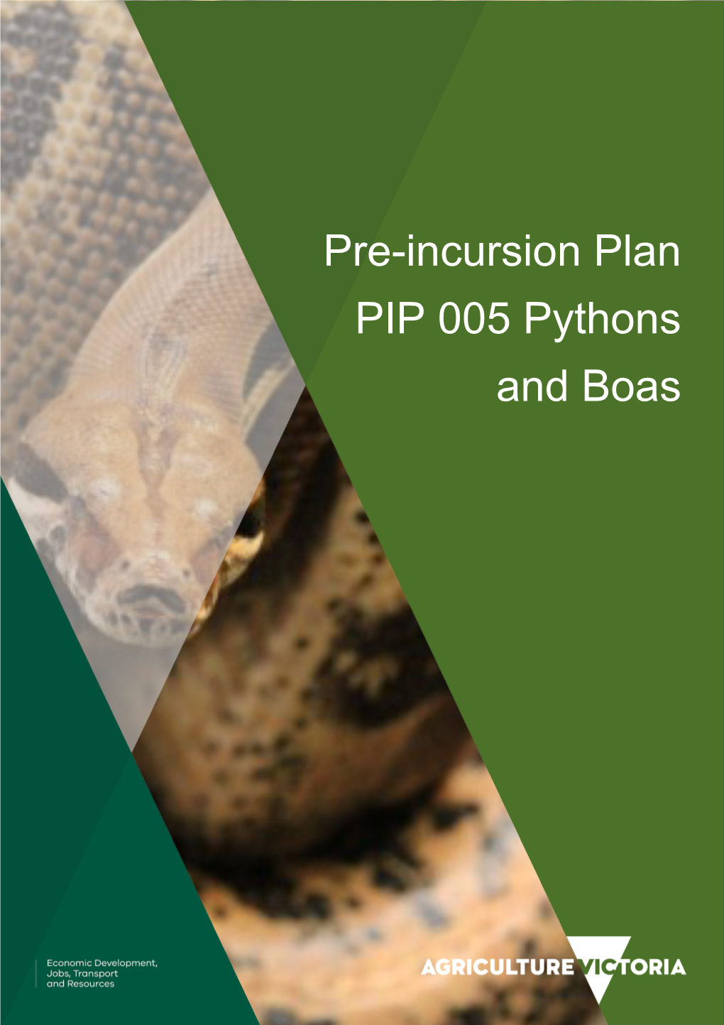 Pre-Incursion Plan PIP 005 Pythons and Boas