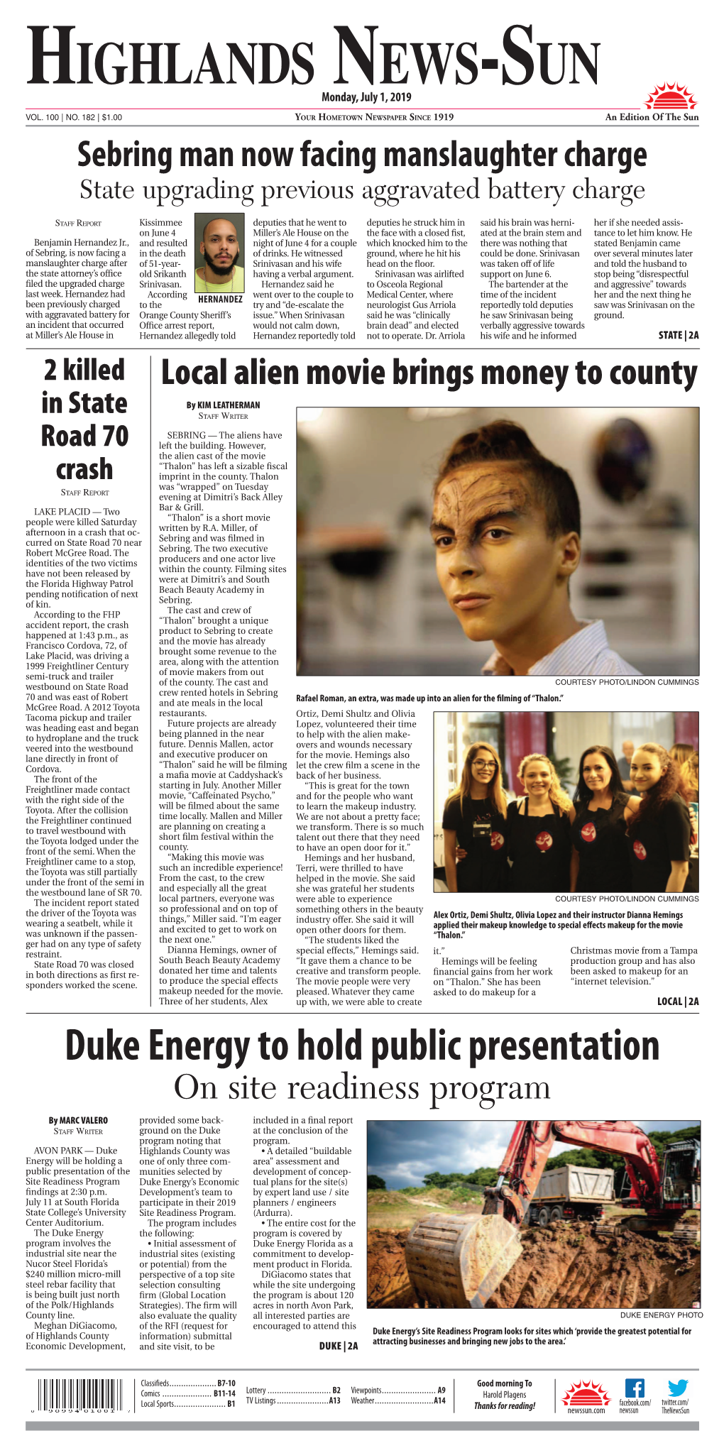 HIGHLANDS NEWS-SUN Monday, July 1, 2019