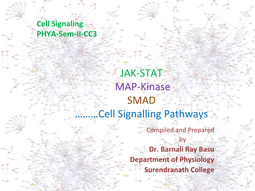 JAK-STAT MAP-Kinase SMAD ………Cell Signalling Pathways Compiled and Prepared by Dr
