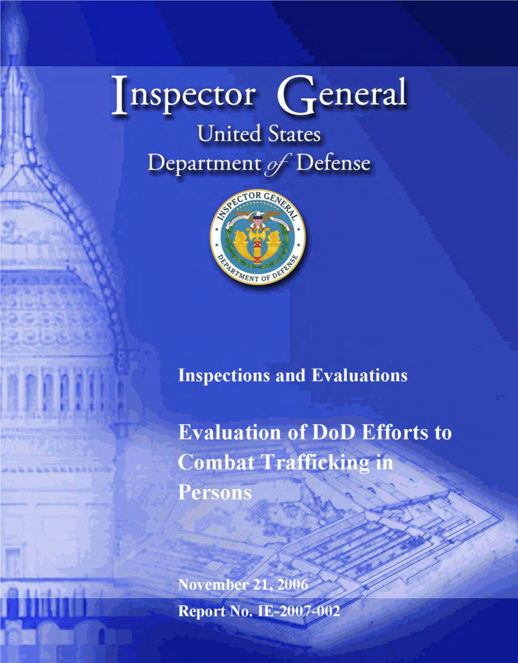 Evaluation of the Dod Efforts to Combat Trafficking in Persons