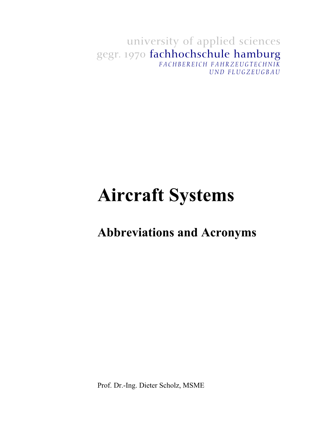 Aircraft Systems