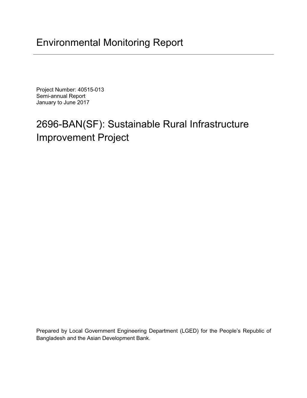 Sustainable Rural Infrastructure Improvement Project