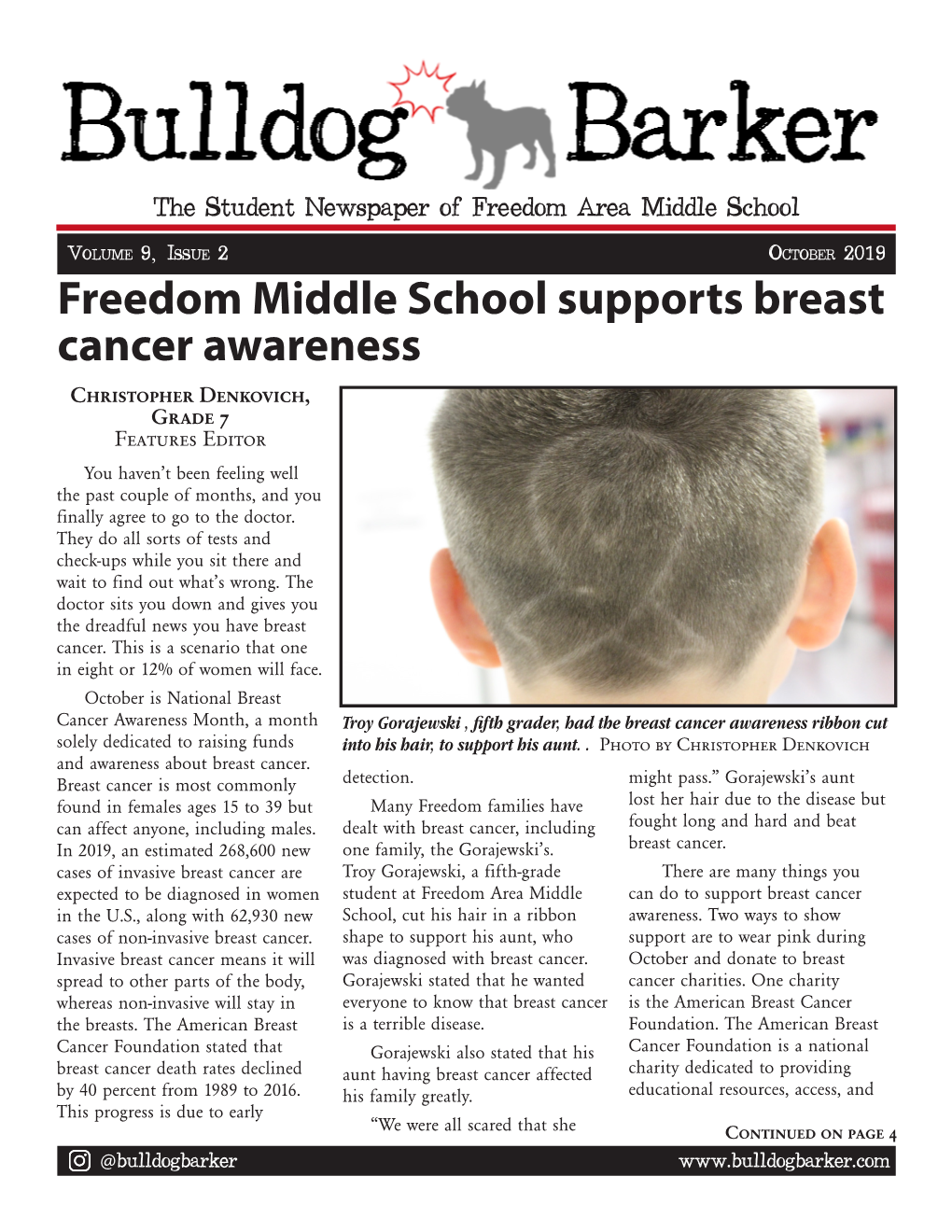 Freedom Middle School Supports Breast Cancer Awareness