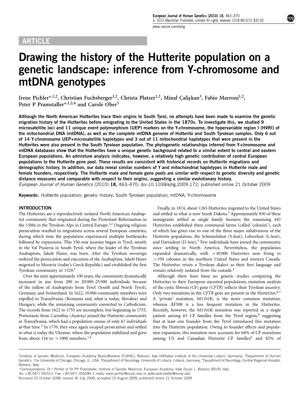 Inference from Y-Chromosome and Mtdna Genotypes