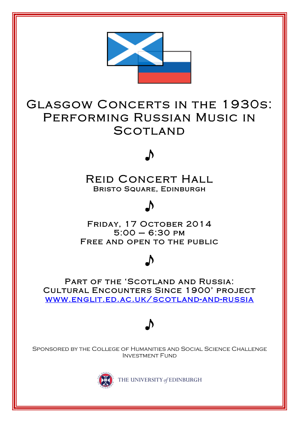 Scotland-Russia Recital Programme Notes