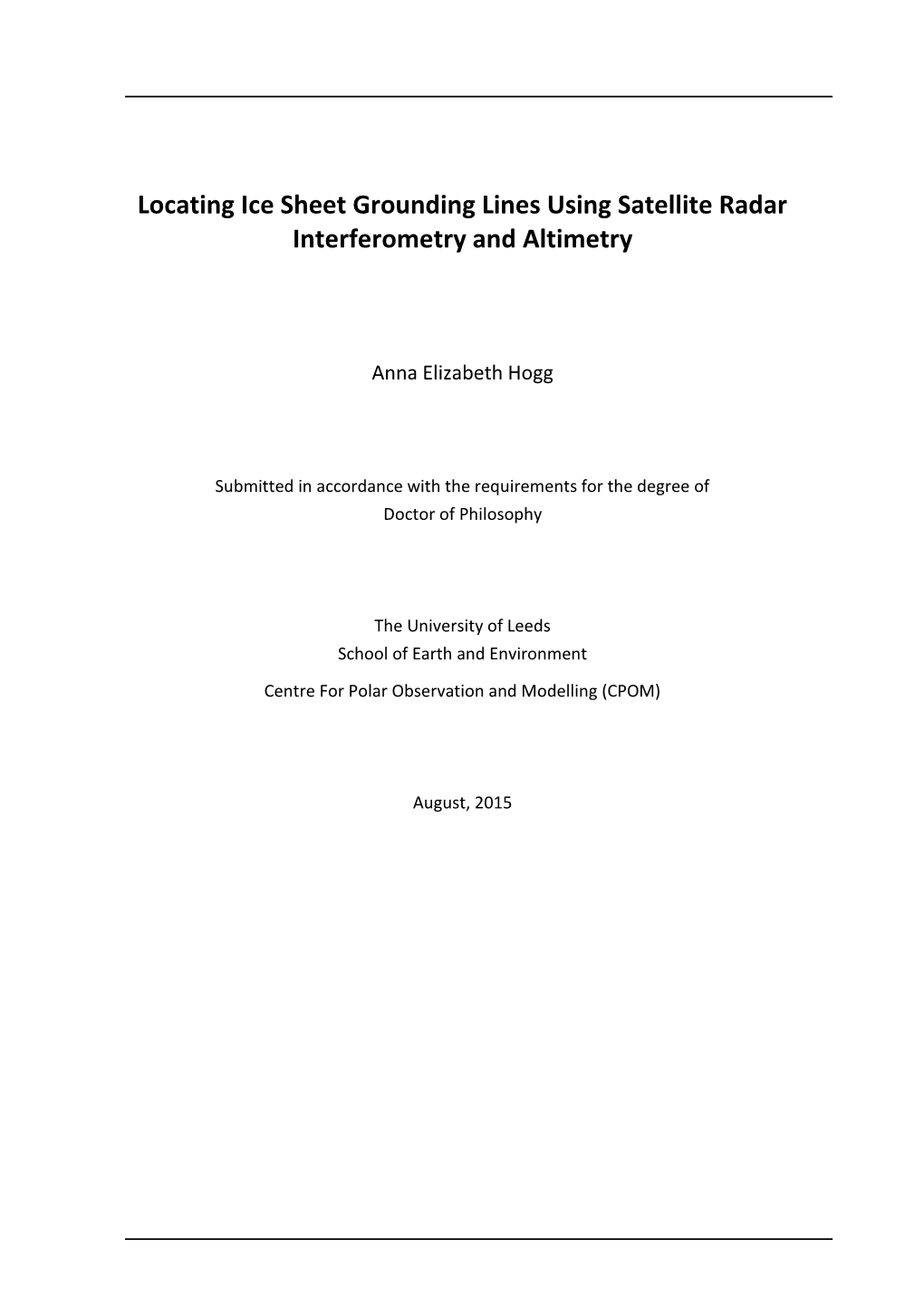 Locating Ice Sheet Grounding Lines Using Satellite Radar Interferometry and Altimetry