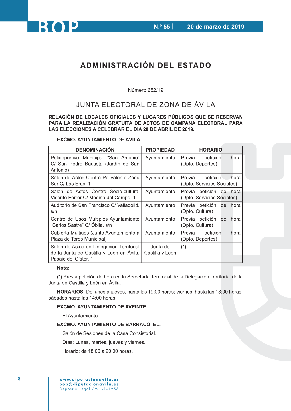 Junta Electoral De Zona De Ávila