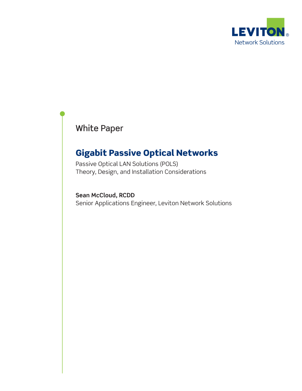 White Paper Gigabit Passive Optical Networks