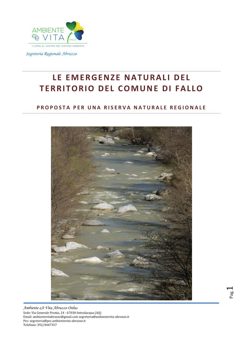 Le Emergenze Naturali Del Territorio Del Comune Di Fallo