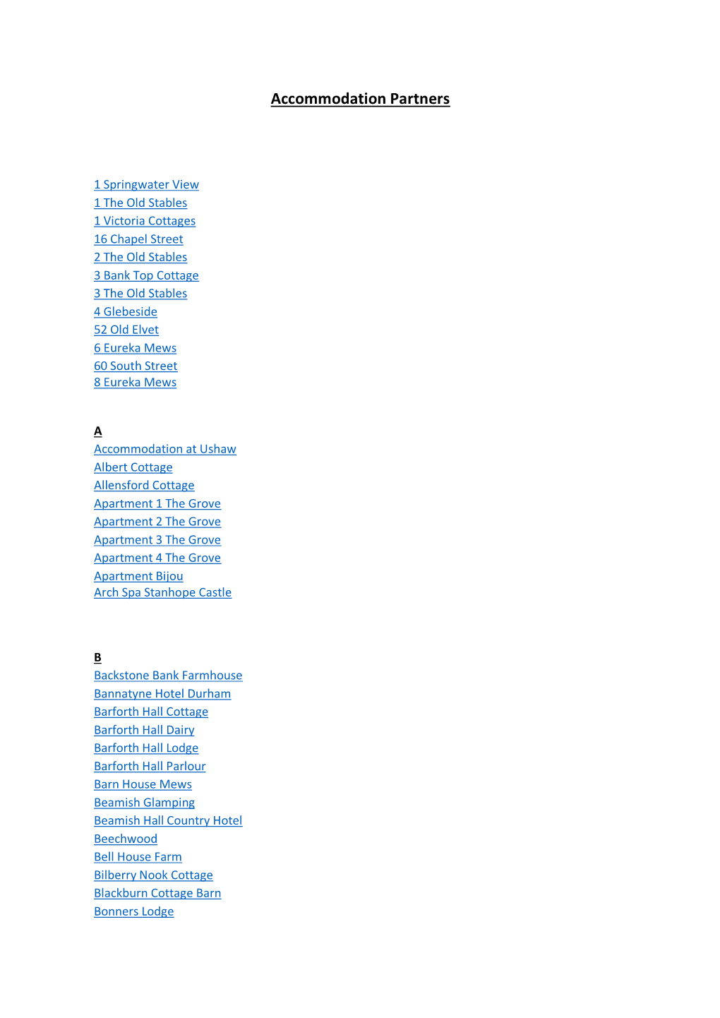 Accommodation Partners