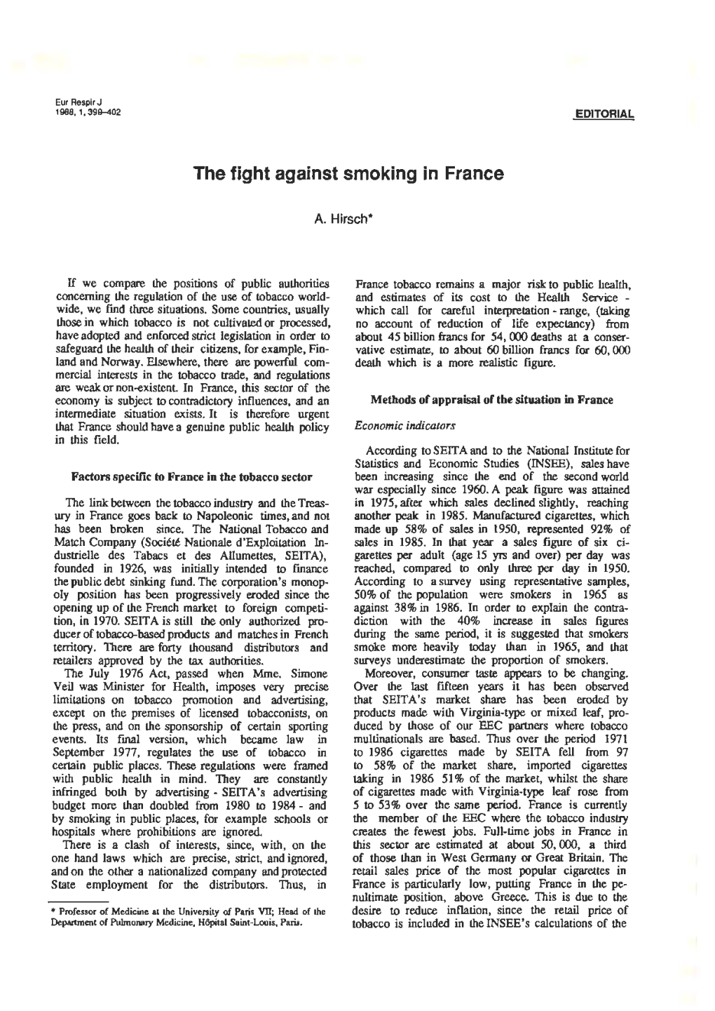 The Fight Against Smoking in France