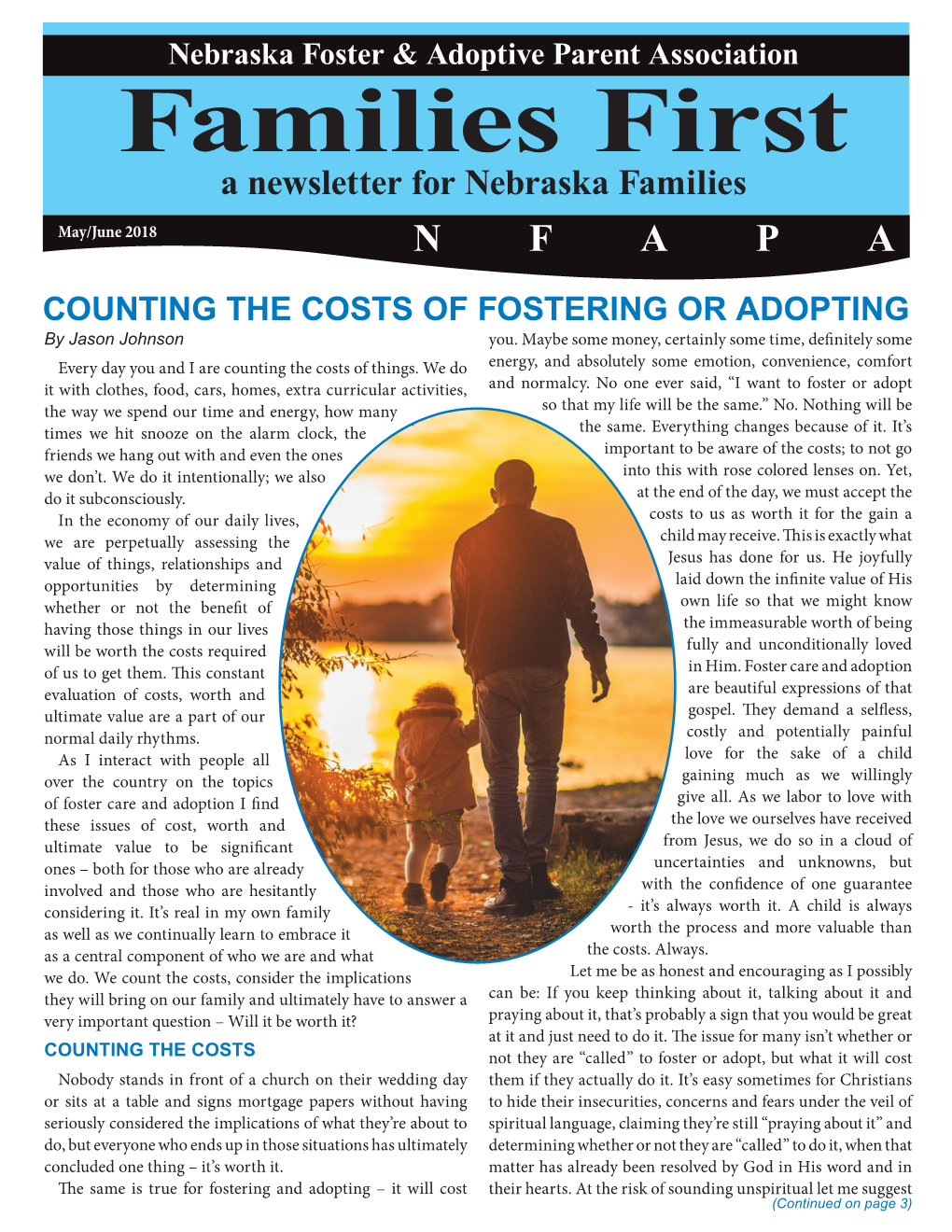 Families First a Newsletter for Nebraska Families May/June 2018 N F a P A