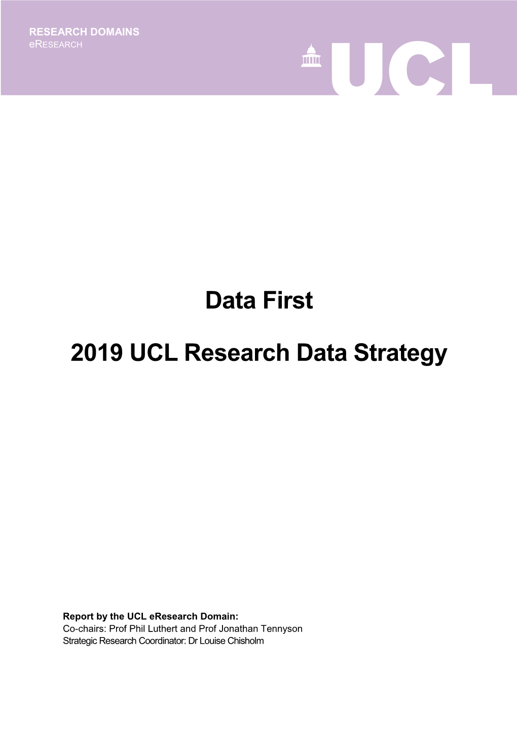 Data First 2019 UCL Research Data Strategy