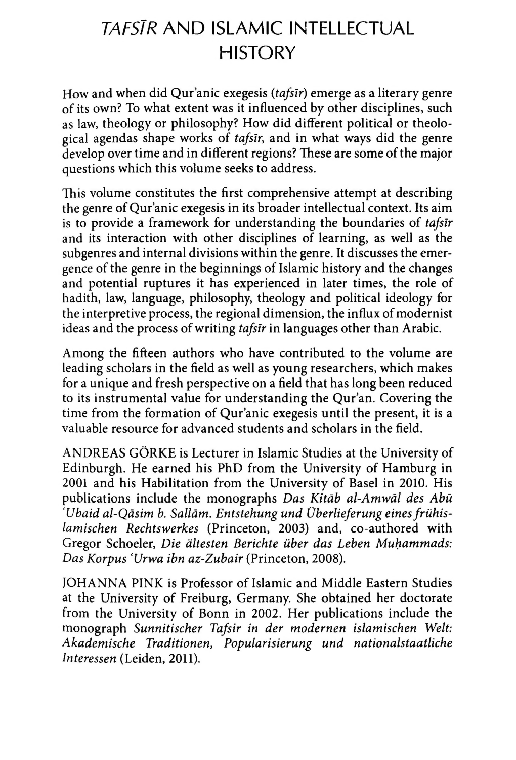 Tafsir and Islamic Intellectual History
