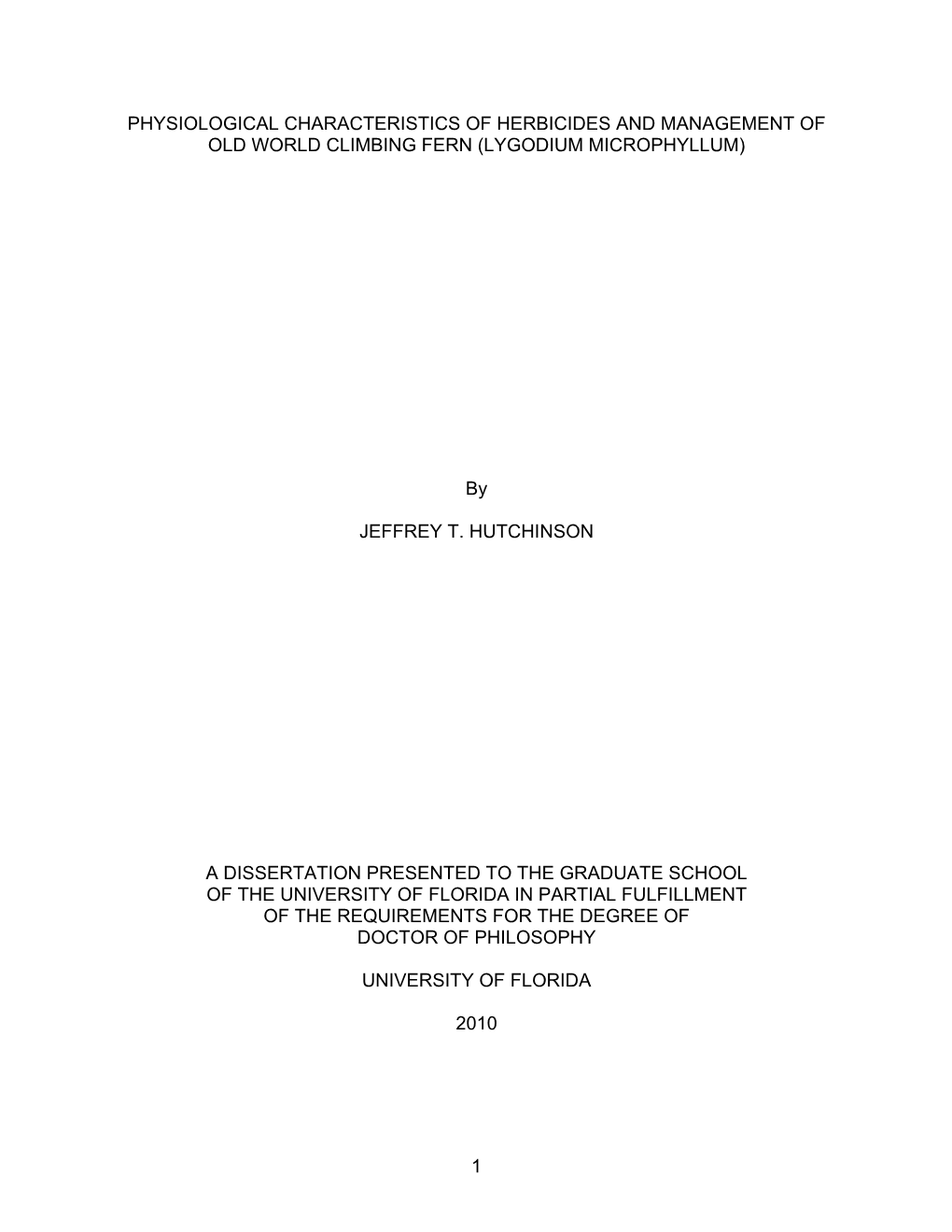 University of Florida Thesis Or Dissertation Formatting