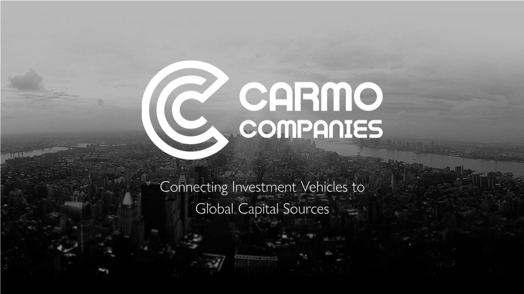 Connecting Investment Vehicles to Global Capital Sources the Global Private Equity Web Meeting