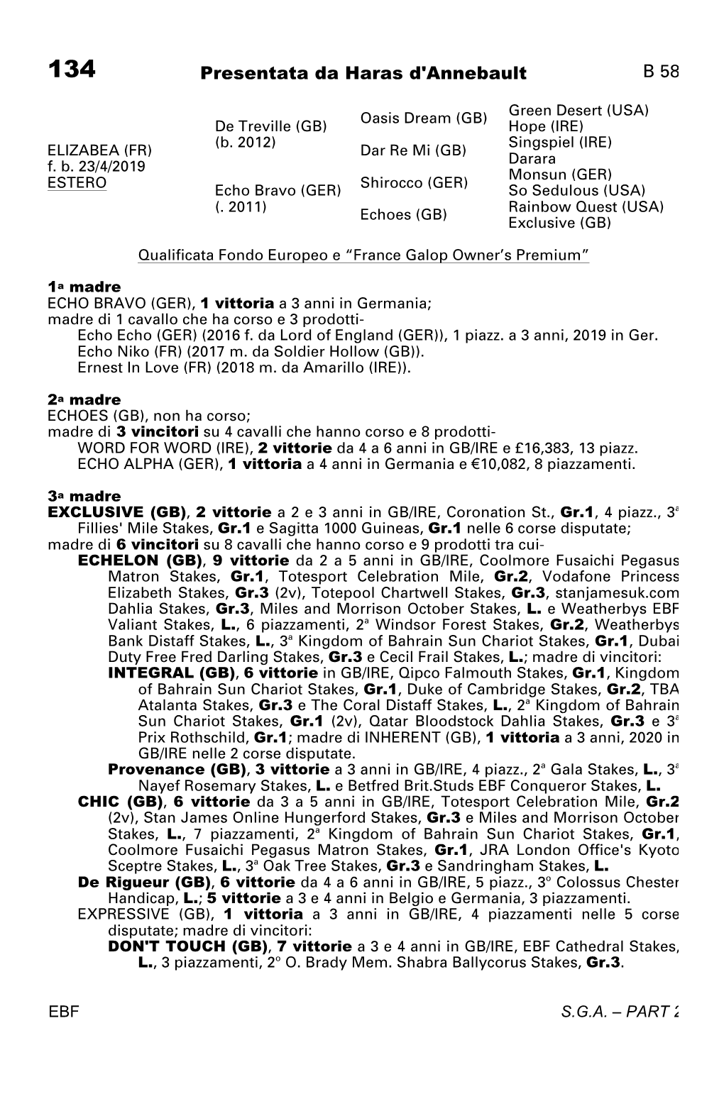 134 Presentata Da Haras D'annebault B 58