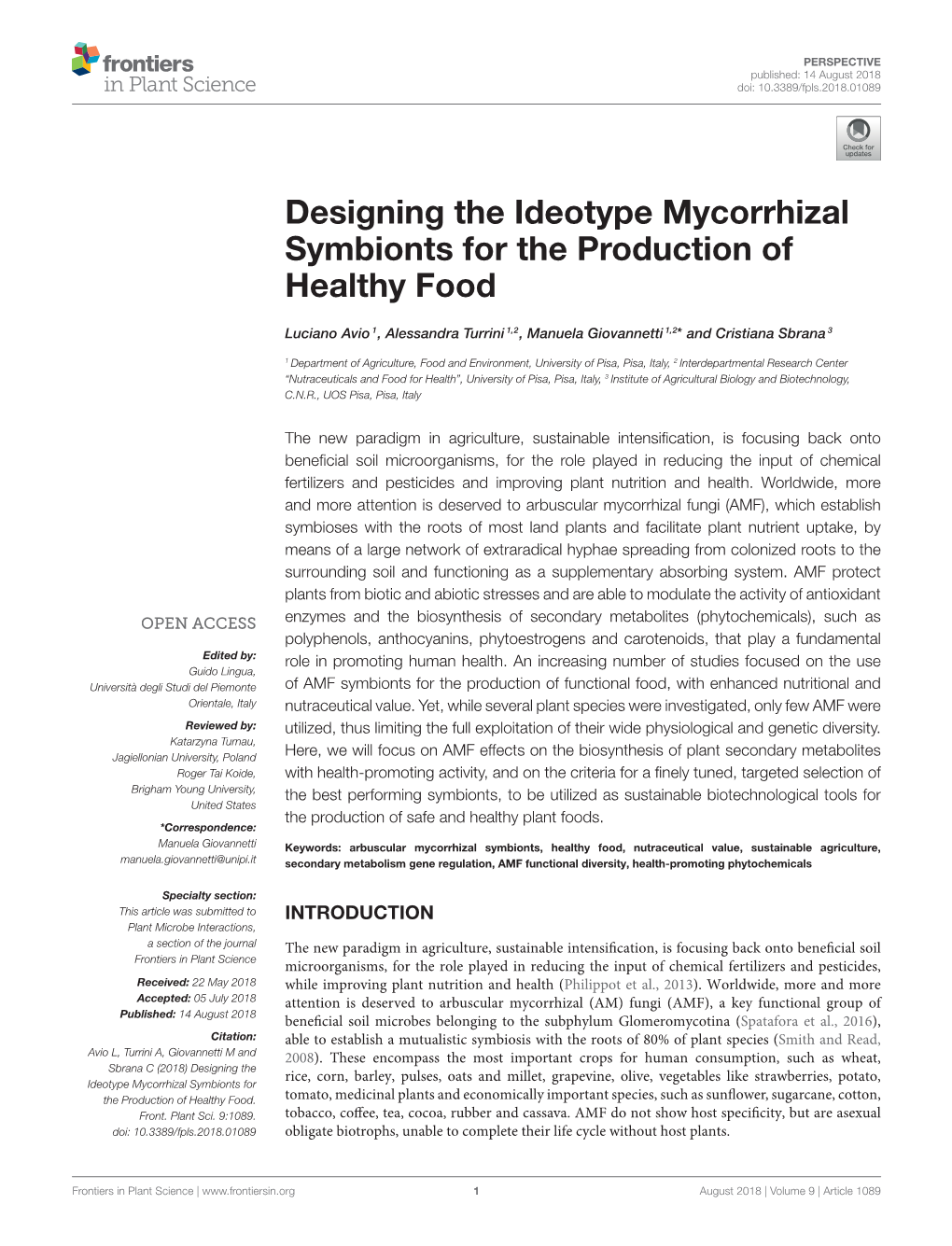Designing the Ideotype Mycorrhizal Symbionts for the Production of Healthy Food