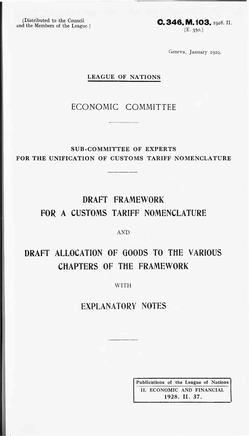 C. 346. M. 103.1928. Ii. Economic Committee
