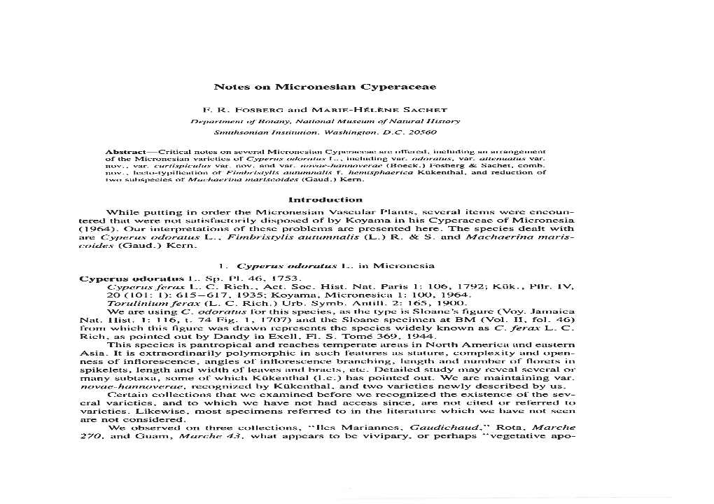 Notes on Micronesian Cyperaceae 46, 1753. 106