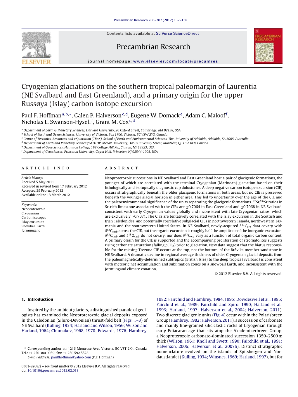 NE Svalbard and East Greenland), and a Primary Origin for the Upper