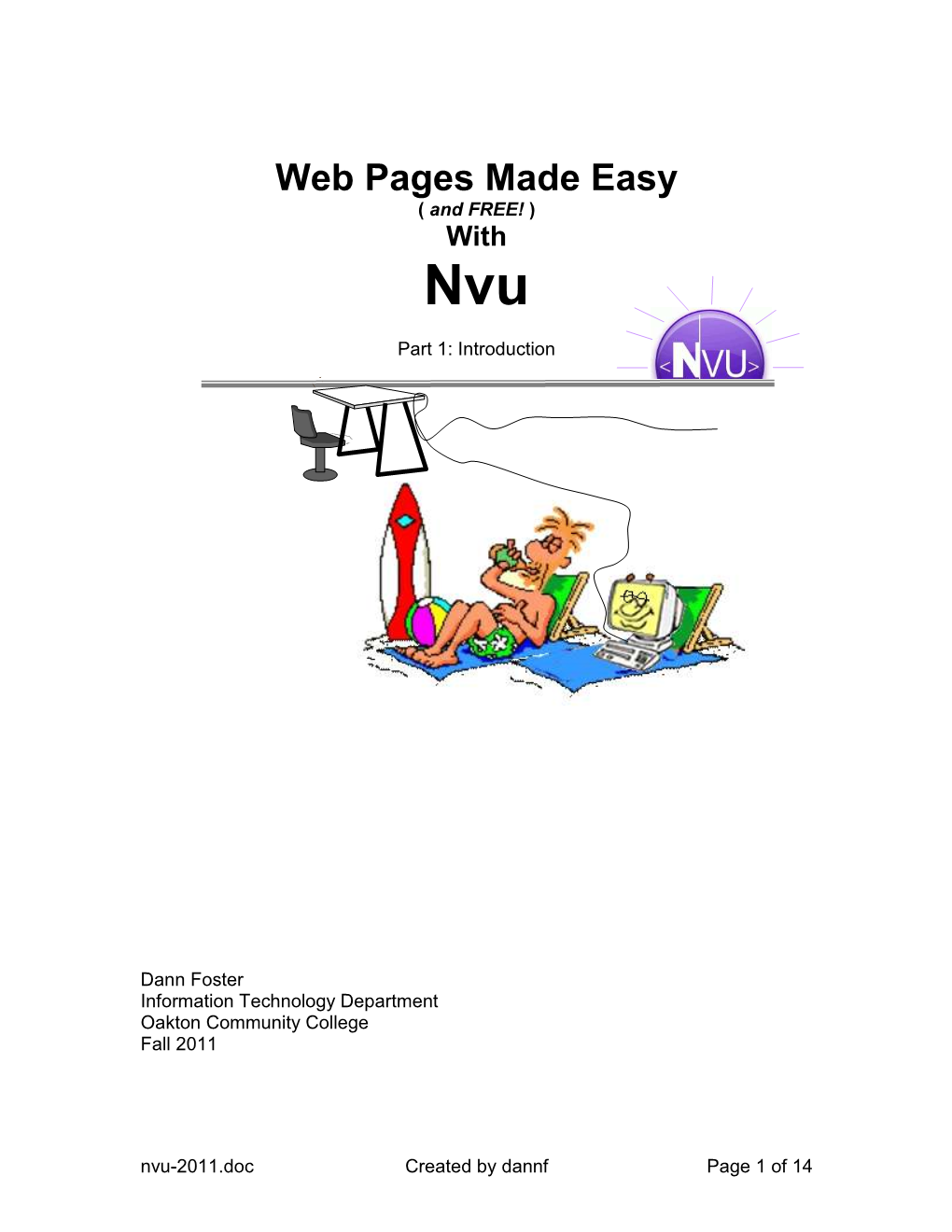 Web Pages Made Easy ( and FREE! ) with Nvu
