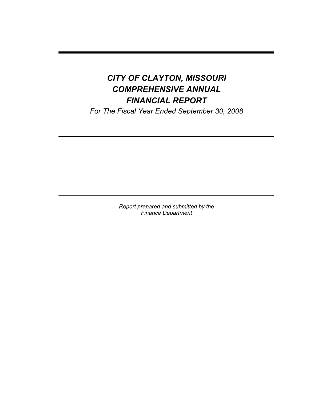 Financial Report FY 2008