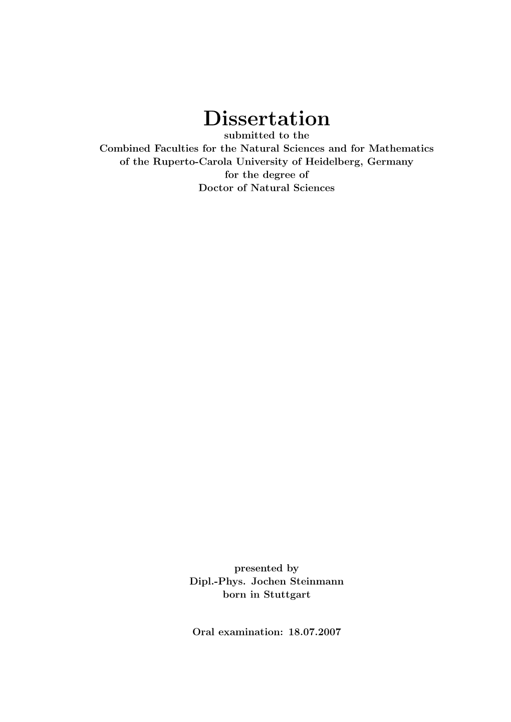 Dissertation