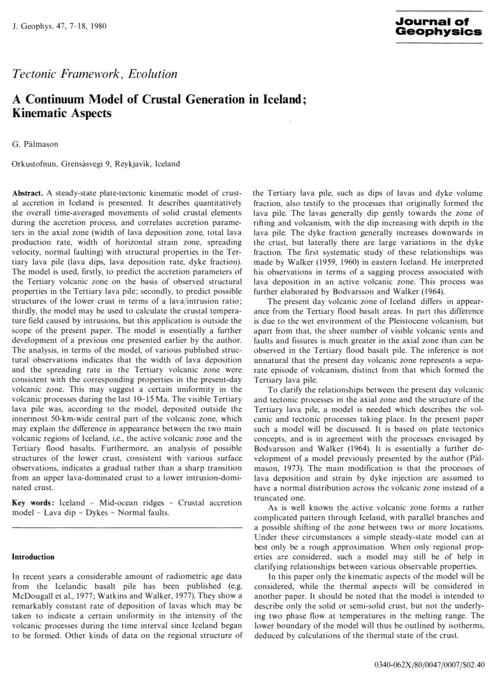 Tectonic Framework, Evolution