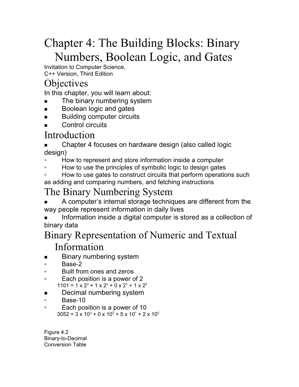 Chapter 4: the Building Blocks: Binary Numbers, Boolean Logic, and Gates