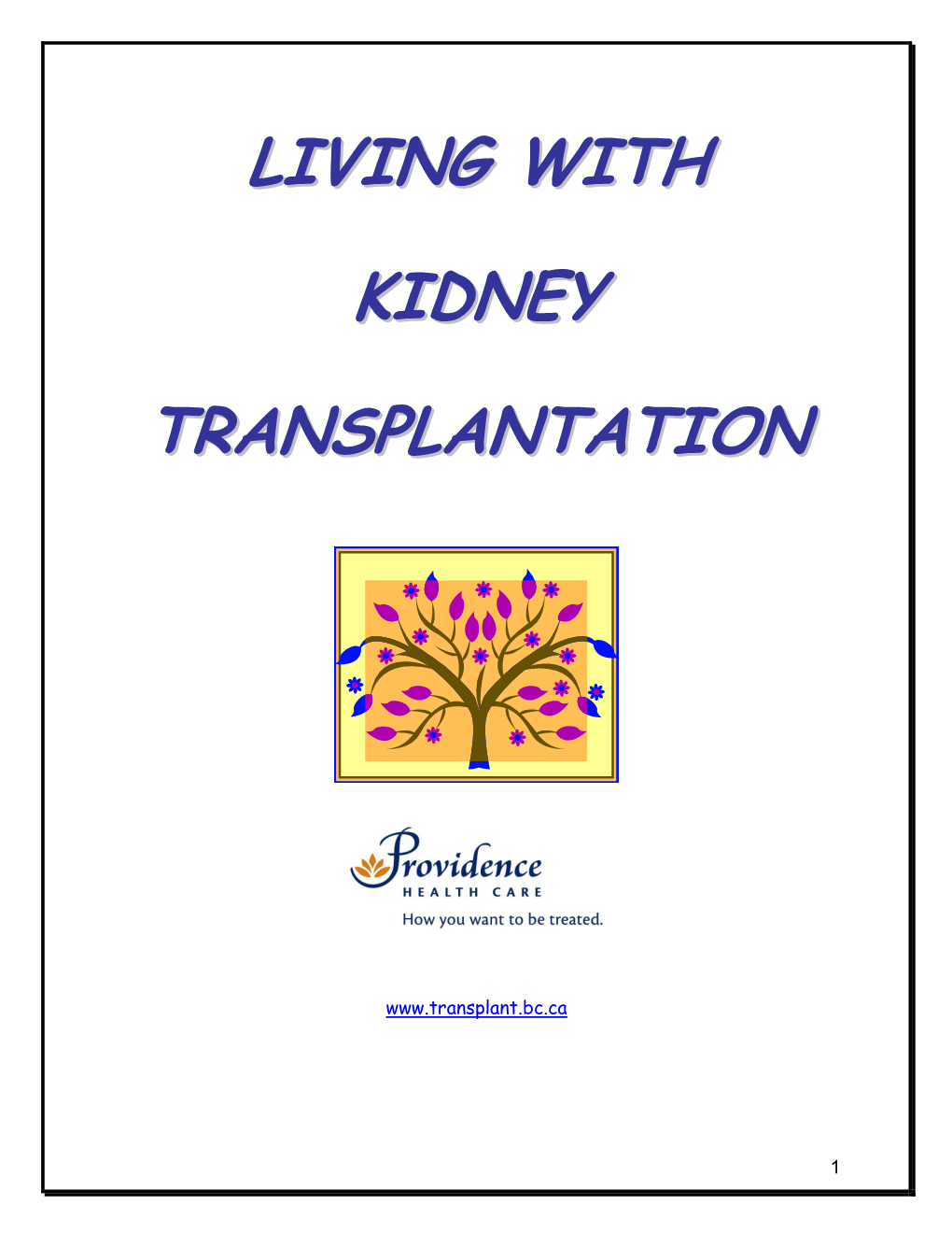 Kidney Transplant Recipient Booklet