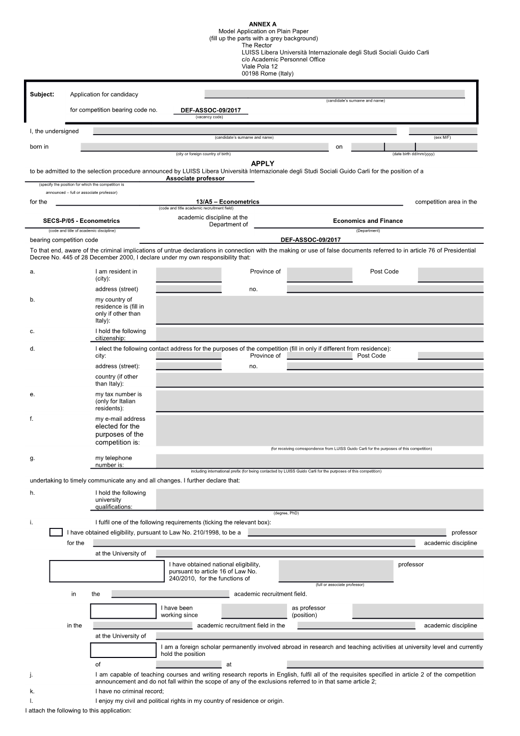 Model Application on Plain Paper