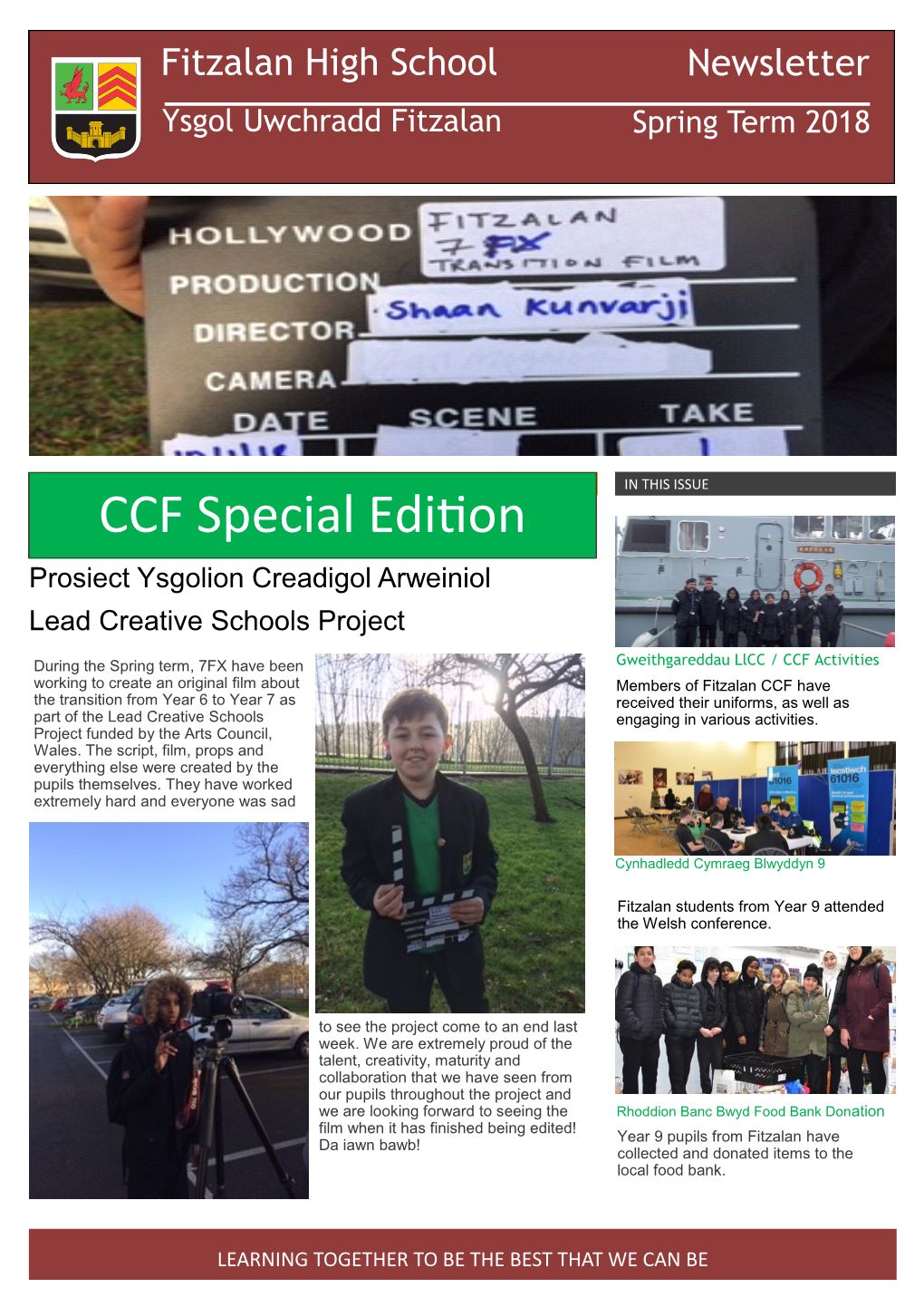 CCF Special Edition Prosiect Ysgolion Creadigol Arweiniol Lead Creative Schools Project