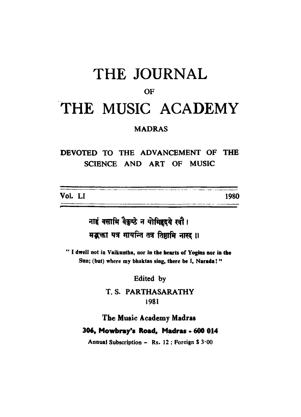 The Journal the Music Academy