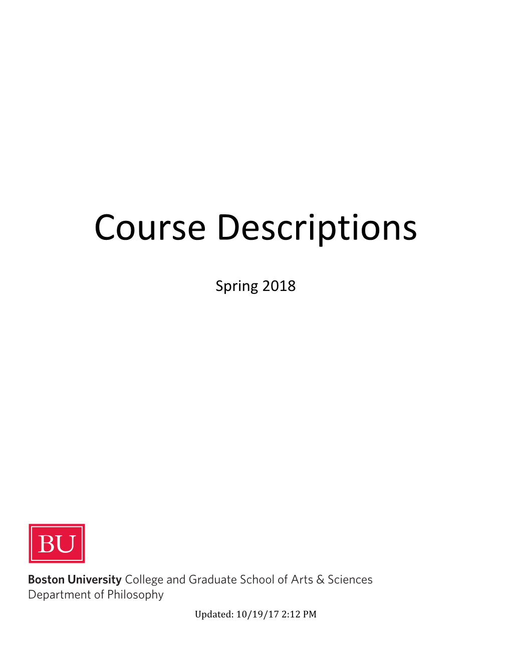 Course Descriptions