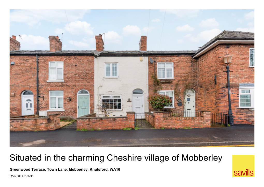 Situated in the Charming Cheshire Village of Mobberley