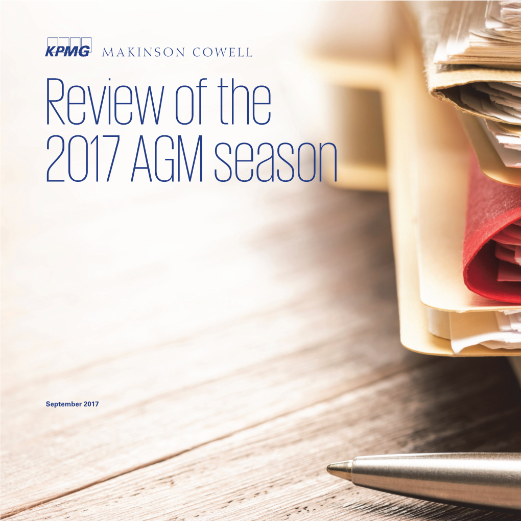 Review of the 2017 AGM Season