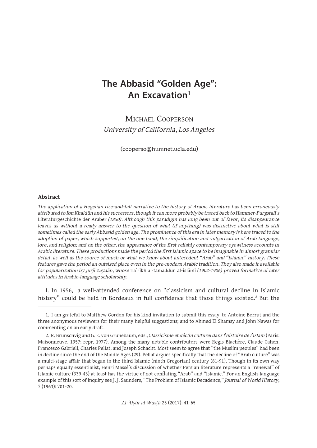 Golden Age”: an Excavation1