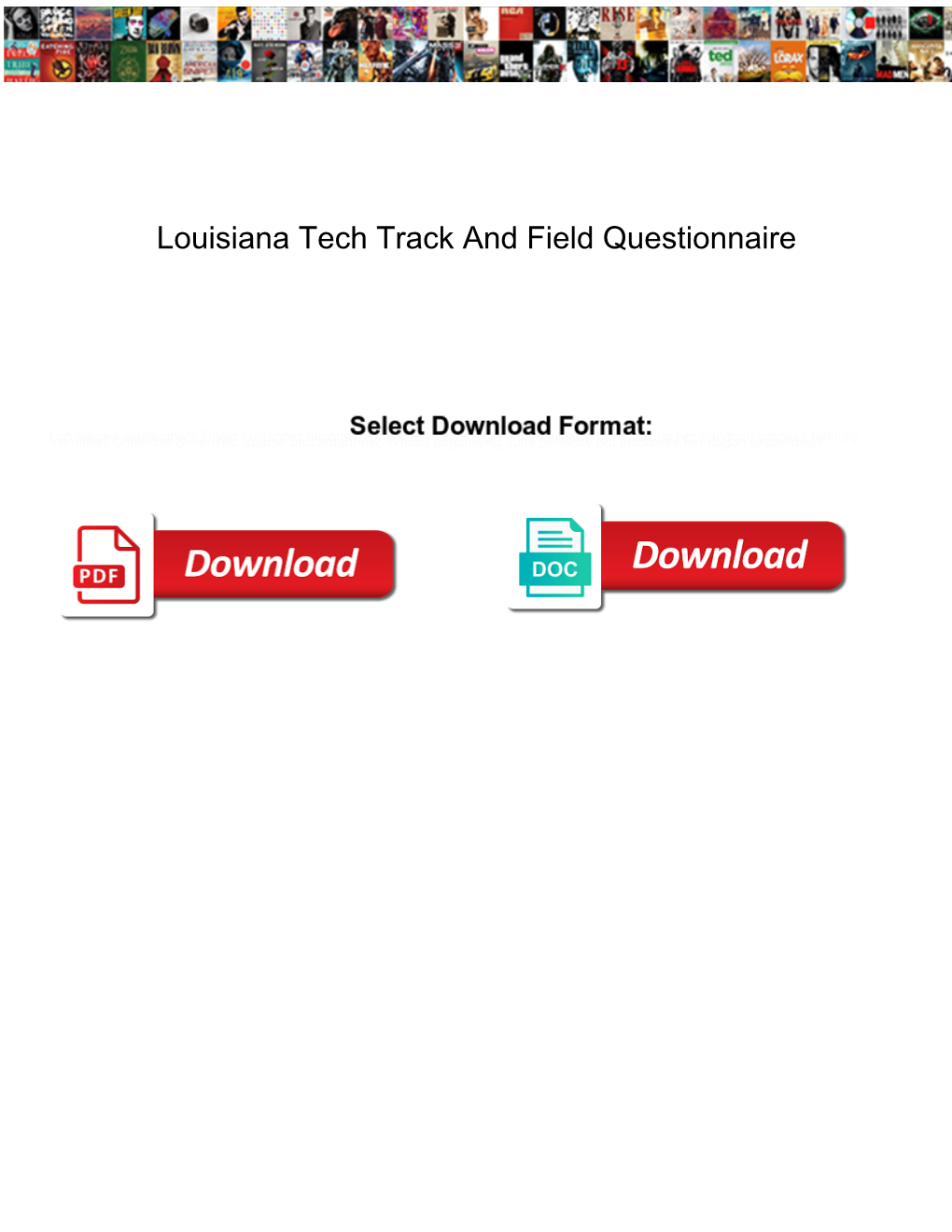 Louisiana Tech Track and Field Questionnaire