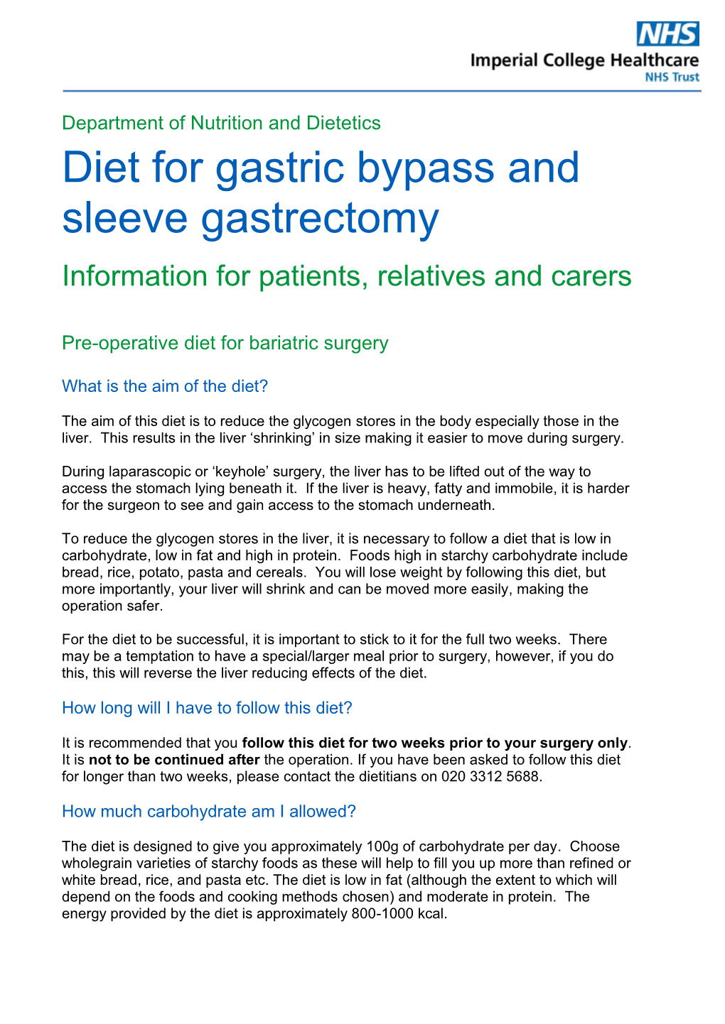 Diet for Gastric Bypass and Sleeve Gastrectomy